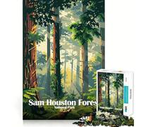 Jigsaw for Teenagers 1000 Pieces Sam Houston Forest National Park Tight Fit Play Brain Teasing Play Leisure Fun Time Christmas Art Gift (38x52cm)