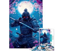 Jigsaw for Teenagers 1000 Pieces Samurai Warrior in Moonlight Challenging To Complete A Work of Art Educational Toy Suitable for People Aged 14 And Above (38x26cm)