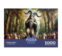 Jigsaw for Teenagers 1000 Pieces Satyr Playing Flute in Forest Adult Puzzles Toy Wall Decor Precision Cutting Unique Birthday And Xmas Gifts 38x26cm/1000pcs