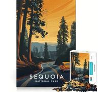 Jigsaw for Teenagers 1000 Pieces Sequoia National Park Tight Cut Fun Problem Solve Fun Relax Fun Time Christmas Art Display(38x26cm)