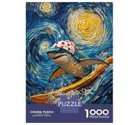 Jigsaw for Teenagers 1000 Pieces Shark Surfing Starry Night Adult Jigsaw Puzzle Toy Wall Decor Improve Memory Christmas Birthday Gifts 38x26cm/1000pcs