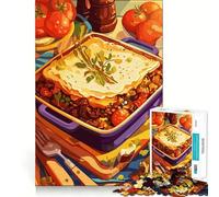 Jigsaw for Teenagers 1000 Pieces Shepherd's Pie Still Life Illustration Tight Cut Fun Problem Solve Fun Relax Fun Time Christmas Art Display (38x52cm)