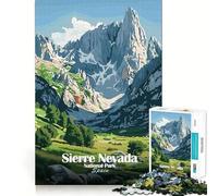 Jigsaw for Teenagers 1000 Pieces Sierra Nevada National Park Spain Poster Tight Cut Fun Problem Solve Fun Relax Fun Time Christmas Art Display (38x52cm)