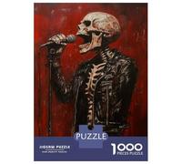 Jigsaw for Teenagers 1000 Pieces Skull Rocker Adult Jigsaw Puzzle Toy Wall Decor Improve Memory Christmas Birthday Gifts 52x38cm/1000pcs