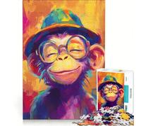 Jigsaw for Teenagers 1000 Pieces Smile Monkey Hands-on Game Fun Activities at Home with Matching Poster And Trivia Sheet 38x52cm