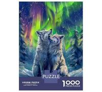 Jigsaw for Teenagers 1000 Pieces Snow Wolf Romance Puzzle for Adults Relaxing Games Birthday Present Fun at Home Activities, 70x50cm/1000pcs