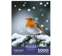 Jigsaw for Teenagers 1000 Pieces Snowy Robin Perch-5 Adult Jigsaw Puzzle Toy Wall Decor Improve Memory Christmas Birthday Gifts 52x38cm/1000pcs