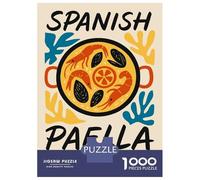 Jigsaw for Teenagers 1000 Pieces Spanish Paella Food Illustration Jigsaw for Adults Relaxing Games Birthday Present Christmas Birthday Gifts 52x38cm/1000pcs