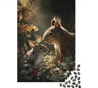 Jigsaw for Teenagers 1000 Pieces Squirrel And Rabbit Garden Adult Jigsaw Puzzle Relaxing Games Difficult Challenge Christmas Birthday Gifts 38x26cm/1000pcs