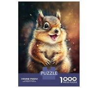 Jigsaw for Teenagers 1000 Pieces Squirrel Watercolor Paint Puzzles for Adults Toy Wall Decor Analysis And Logic Christmas Birthday Gifts 52x38cm/1000pcs