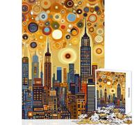 Jigsaw for Teenagers 1000 Pieces Starry Night NYC Skyline Family Game Tough Challenge Toy Wall Decor Artists Collection, Fine Art (38X52CM)