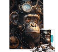 Jigsaw for Teenagers 1000 Pieces Steampunk Ape Animal Challenging To Complete A Work of Art Educational Toy Suitable for People Aged 14 And Above (38x52cm)
