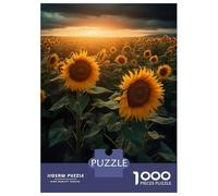 Jigsaw for Teenagers 1000 Pieces Sunflower Field Clouds Puzzles for Adults Toy Wall Decor Analysis And Logic Christmas Birthday Gifts 52x38cm/1000pcs