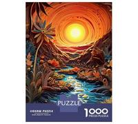 Jigsaw for Teenagers 1000 Pieces Sunset over The River Puzzles for Adults Toy Wall Decor Analysis And Logic Christmas Birthday Gifts 38x26cm/1000pcs