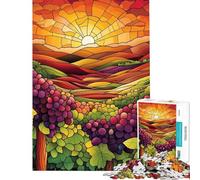 Jigsaw for Teenagers 1000 Pieces Sunset Vineyard Help The Brain Exercise Home Decoration Impossible Game for Age 14+ Game (38x52cm)