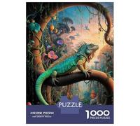 Jigsaw for Teenagers 1000 Pieces Surreal Iguana Safari Adult Puzzles Toy Wall Decor Precision Cutting Unique Birthday And Xmas Gifts 38x26cm/1000pcs