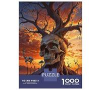 Jigsaw for Teenagers 1000 Pieces Surreal Sunset Skull Tree Puzzle for Adults Relaxing Games Birthday Present Fun at Home Activities, 52x38cm/1000pcs