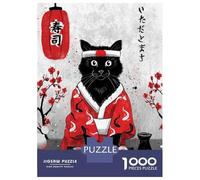 Jigsaw for Teenagers 1000 Pieces Sushi Cat - Ruby Art Adult Jigsaw Puzzle Relaxing Games Precision Cutting Fun at Home Activities, 38x26cm/1000pcs
