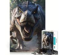 Jigsaw for Teenagers 1000 Pieces T-Rex Roaring Flawless Edge Fun Mind Game Gift Cozy Fun Time Christmas Wall Art (38x52cm)