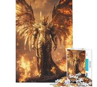 Jigsaw for Teenagers 1000 Pieces The Fire Angel Knight Challenging To Complete A Work of Art Educational Toy Suitable for People Aged 14 And Above (50x75cm)
