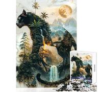 Jigsaw for Teenagers 1000 Pieces The Panther's Moonlit Domain Hands-on Game Presents for Women Educational Toy Christmas Birthday Gifts (50X75CM)
