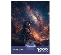 Jigsaw for Teenagers 1000 Pieces Tiger Galaxy Space Poster Jigsaw Puzzle DIY Toys Staycation Kill Time Unique Birthday And Xmas Gifts 38x26cm/1000pcs