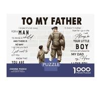 Jigsaw for Teenagers 1000 Pieces To My Father Gift Jigsaw for Adults Fun Games Staycation Kill Time Christmas Birthday Gifts 52x38cm/1000pcs