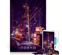 Jigsaw for Teenagers 1000 Pieces Tokyo Night View Flawless Edge Fun Mind Game Gift Cozy Fun Time Christmas Wall Art (38x52cm)