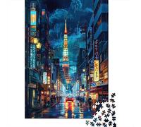 Jigsaw for Teenagers 1000 Pieces Tokyo Tower Neon Night-1 Adult Jigsaw Puzzle Relaxing Games Difficult Challenge Christmas Birthday Gifts 52x38cm/1000pcs