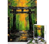 Jigsaw for Teenagers 1000 Pieces Torii Gate Green Poison Enjoy Group Family Leisure Time Ideal Christmas Festive Present (38x26cm)