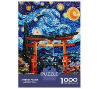 Jigsaw for Teenagers 1000 Pieces Torii Gate Stary Night Art Puzzles for Adults Toy Wall Decor Analysis And Logic Christmas Birthday Gifts 38x26cm/1000pcs