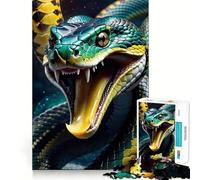 Jigsaw for Teenagers 1000 Pieces Toxic Poison Snake Tight Cut Fun Problem Solve Fun Relax Fun Time Christmas Art Display (50x75cm)