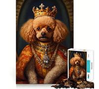Jigsaw for Teenagers 1000 Pieces Toy Poodle The King Flawless Edge Fun Mind Game Gift Cozy Fun Time Christmas Wall Art(38x26cm)