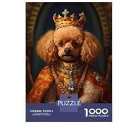 Jigsaw for Teenagers 1000 Pieces Toy Poodle The King Jigsaw for Adults Hands-on Game Precision Cutting Fun Activities at Home 38x26cm/1000pcs