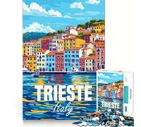 Jigsaw for Teenagers 1000 Pieces Trieste Italy Flawless Edge Fun Mind Game Gift Cozy Fun Time Christmas Wall Art (38x52cm)