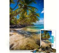 Jigsaw for Teenagers 1000 Pieces Tropical Beach Island Flawless Edge Fun Mind Game Gift Cozy Fun Time Christmas Wall Art(38x26cm)