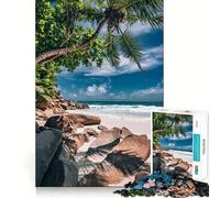 Jigsaw for Teenagers 1000 Pieces Tropical Beach Paradise Tight Cut Fun Problem Solve Fun Relax Fun Time Christmas Art Display(38x26cm)