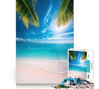 Jigsaw for Teenagers 1000 Pieces Tropical Beach Paradise Tight Cut Fun Problem Solve Fun Relax Fun Time Christmas Art Display (38x52cm)