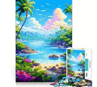 Jigsaw for Teenagers 1000 Pieces Tropical World Pixel Art Flawless Edge Fun Mind Game Gift Cozy Fun Time Christmas Wall Art (38x52cm)