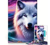 Jigsaw for Teenagers 1000 Pieces Twilight Spirit Wolf Flawless Edge Fun Mind Game Gift Cozy Fun Time Christmas Wall Art(38x26cm)