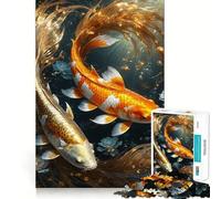 Jigsaw for Teenagers 1000 Pieces Two Fish in Harmony Tight Cut Fun Problem Solve Fun Relax Fun Time Christmas Art Display (50x75cm)