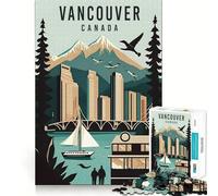 Jigsaw for Teenagers 1000 Pieces Vancouver Canada Travel Tight Cut Fun Problem Solve Fun Relax Fun Time Christmas Art Display(38x26cm)