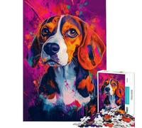 Jigsaw for Teenagers 1000 Pieces Vibrant Beagle Art Jigsaw for Teenagers Pattern Assembly Every Piece Is Unique Unique Birthday And Gifts (Size 50x75cm)
