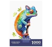 Jigsaw for Teenagers 1000 Pieces Watercolor Chameleon Art Jigsaw for Adults Hands-on Game Precision Cutting Fun Activities at Home 38x26cm/1000pcs