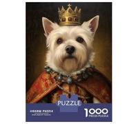 Jigsaw for Teenagers 1000 Pieces Westie The King Jigsaw for Adults Hands-on Game Precision Cutting Fun Activities at Home 38x26cm/1000pcs