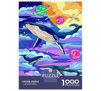 Jigsaw for Teenagers 1000 Pieces Whales Space Animal Puzzle for Adults Hands-on Game Home Decoration Fun at Home Activities, 52x38cm/1000pcs