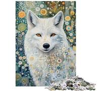 Jigsaw for Teenagers 1000 Pieces Whispering Wolf Hands-on Game Pattern Assembly Educational Toy Artists Collection, Fine Art Size 38x52cm