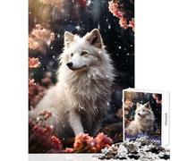 Jigsaw for Teenagers 1000 Pieces White Fox Jigsaw for Teenagers Pattern Assembly Every Piece Is Unique - Unique Birthday And Gifts (50x75cm)