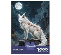 Jigsaw for Teenagers 1000 Pieces White Fox with Mystical Markings Adult Jigsaw Puzzle Toy Wall Decor Improve Memory Christmas Birthday Gifts 70x50cm/1000pcs