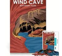 Jigsaw for Teenagers 1000 Pieces Wind Cave National Park Tight Cut Fun Problem Solve Fun Relax Fun Time Christmas Art Display(38x26cm)